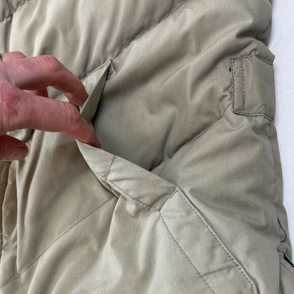 Vintage Eddie Bauer Womens M Goose Down Tan Khaki Puffer Vest Full Zip Quilted - Picture 7 of 12